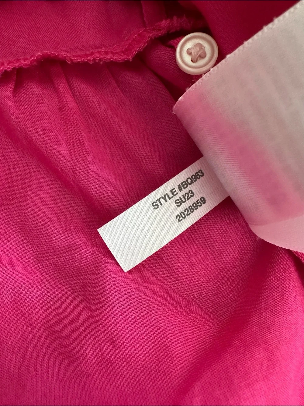 J. CREW Bright Pink Button Front Tiered Mini Dress Airy Cover-up Summer Size M